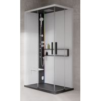 Novellini Glax 2 2.0 A kabina z hydromasażem 100x80 cm lewa parowa z brodzikiem czarna G22A108ST5-1HU