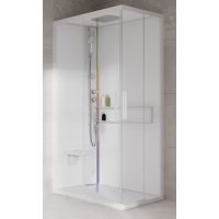 Novellini Glax 2 2.0 A kabina z hydromasażem 100x80 cm lewa parowa z brodzikiem total biała G22A108ST5-1UU