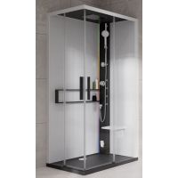 Novellini Glax 2 2.0 A kabina z hydromasażem 100x100 cm parowa z brodzikiem czarna G22A109M5-1HU