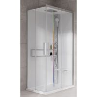 Novellini Glax 2 2.0 A kabina z hydromasażem 100x70 cm prawa parowa z brodzikiem srebrna G22A197DT5-1BB