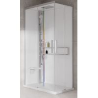 Novellini Glax 2 2.0 A kabina z hydromasażem 100x70 cm lewa parowa z brodzikiem srebrna G22A197ST5-1BB