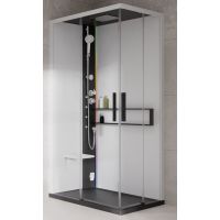 Novellini Glax 2 2.0 A kabina z hydromasażem 100x70 cm lewa parowa z brodzikiem czarna G22A197ST5-1HU