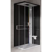 Novellini Glax 2 2.0 A kabina z hydromasażem 100x80 cm prawa parowa z brodzikiem biała G22A198DM5-1UH