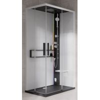 Novellini Glax 2 2.0 A kabina z hydromasażem 100x80 cm prawa parowa z brodzikiem czarna G22A198DT5-1HU