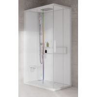 Novellini Glax 2 2.0 A kabina z hydromasażem 100x80 cm lewa parowa z brodzikiem total biała G22A198SM5-1UU