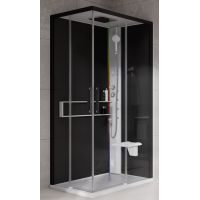 Novellini Glax 2 2.0 A kabina z hydromasażem 80x80 cm parowa z brodzikiem biała G22A89T5-1UH