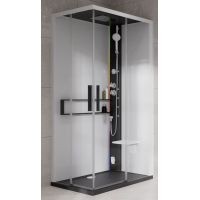 Novellini Glax 2 2.0 A kabina z hydromasażem 90x70 cm prawa parowa z brodzikiem czarna G22A9070DT5-1HU