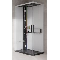 Novellini Glax 2 2.0 A kabina z hydromasażem 90x70 cm lewa parowa z brodzikiem czarna G22A9070SM5-1HU