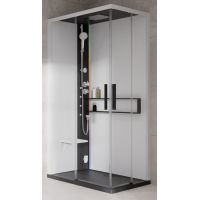 Novellini Glax 2 2.0 A kabina z hydromasażem 90x70 cm lewa parowa z brodzikiem czarna G22A9070ST5-1HU