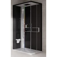 Novellini Glax 2 2.0 A kabina z hydromasażem 90x70 cm lewa parowa z brodzikiem biała G22A9070ST5-1UH