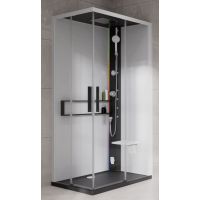 Novellini Glax 2 2.0 A kabina z hydromasażem 90x70 cm prawa parowa z brodzikiem czarna G22A9079DM5-1HU