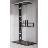 Novellini Glax 2 2.0 A kabina z hydromasażem 90x70 cm lewa parowa z brodzikiem czarna G22A9079SM5-1HU