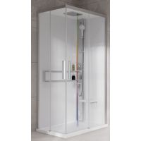 Novellini Glax 2 2.0 A kabina z hydromasażem 90x90 cm parowa z brodzikiem srebrna G22A90M5-1BB