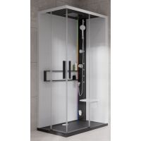 Novellini Glax 2 2.0 A kabina z hydromasażem 90x90 cm parowa z brodzikiem czarna G22A90M5-1HU