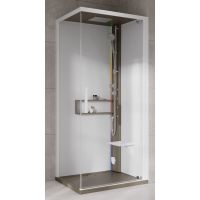 Novellini Glax 2 2.0 G+F kabina z hydromasażem 80 cm kwadratowa prawa parowa z brodzikiem corda G22GF80DT5-1TU