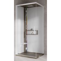 Novellini Glax 2 2.0 G+F kabina z hydromasażem 80 cm kwadratowa lewa parowa z brodzikiem corda G22GF89SM5-1TU