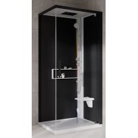 Novellini Glax 2 2.0 G+F kabina z hydromasażem 90 cm kwadratowa prawa parowa z brodzikiem biała G22GF90DT5-1UH