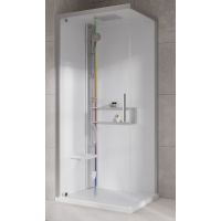 Novellini Glax 2 2.0 G+F kabina z hydromasażem 90 cm kwadratowa lewa parowa z brodzikiem corda G22GF90SM5-1HU