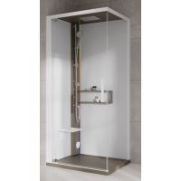 Novellini Glax 2 2.0 G+F kabina z hydromasażem 90 cm kwadratowa lewa parowa z brodzikiem corda G22GF90SM5-1TU