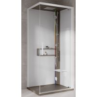 Novellini Glax 2 2.0 G+F kabina z hydromasażem 90 cm kwadratowa prawa parowa z brodzikiem corda G22GF99DM5-1TU