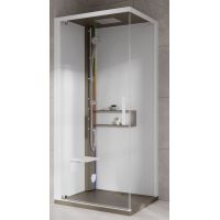 Novellini Glax 2 2.0 G+F kabina z hydromasażem 90 cm kwadratowa lewa parowa z brodzikiem corda G22GF99SM5-1TU