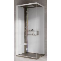 Novellini Glax 2 2.0 G+F kabina z hydromasażem 90 cm kwadratowa lewa parowa z brodzikiem corda G22GF99ST5-1TU