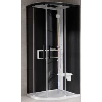 Novellini Glax 2 2.0 R kabina z hydromasażem 100x100 cm półokrągła parowa z brodzikiem biała G22R100M5-1UH