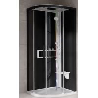 Novellini Glax 2 2.0 R kabina z hydromasażem 100x100 cm półokrągła parowa z brodzikiem biała G22R100T5-1UH