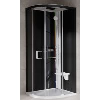 Novellini Glax 2 2.0 R kabina z hydromasażem 100x100 cm półokrągła parowa z brodzikiem biała G22R109M5-1UH