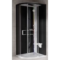 Novellini Glax 2 2.0 R kabina z hydromasażem 100x100 cm półokrągła parowa z brodzikiem biała G22R109T5-1UH