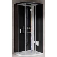 Novellini Glax 2 2.0 R kabina z hydromasażem 90x90 cm półokrągła parowa z brodzikiem biała G22R90M5-1UH