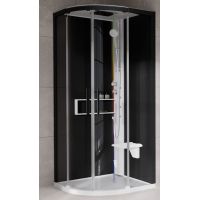 Novellini Glax 2 2.0 R kabina z hydromasażem 90x90 cm półokrągła parowa z brodzikiem biała G22R90T5-1UH