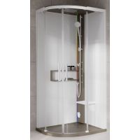 Novellini Glax 2 2.0 R kabina z hydromasażem 90x90 cm półokrągła parowa z brodzikiem corda G22R99M5-1TU