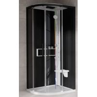 Novellini Glax 2 2.0 R kabina z hydromasażem 90x90 cm półokrągła parowa z brodzikiem biała G22R99M5-1UH