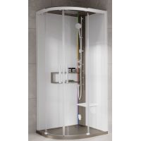 Novellini Glax 2 2.0 R kabina z hydromasażem 90x90 cm półokrągła parowa z brodzikiem corda G22R99T5-1TU