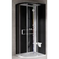 Novellini Glax 2 2.0 R kabina z hydromasażem 90x90 cm półokrągła parowa z brodzikiem biała G22R99T5-1UH