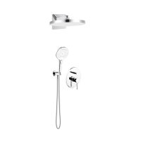 Oltens Molle zestaw bateria wannowo-prysznicowa podtynkowa z deszczownicą Regna i słuchawką 3-funkcyjną Luva EasyClick chrom 36023100