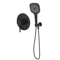 Oltens Molle zestaw bateria prysznicowa podtynkowa ze słuchawką 3-funkcyjną Havis EasyClick (S) czarny mat 36031300
