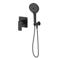 Oltens Hadsel zestaw bateria prysznicowa podtynkowa ze słuchawką 3-funkcyjną Luva EasyClick czarny mat 36038300