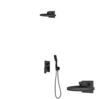 Oltens Hadsel zestaw bateria wannowo-prysznicowa podtynkowa z deszczownicą Vann i słuchawką 1-funkcyjną Tinde czarny mat 36042300