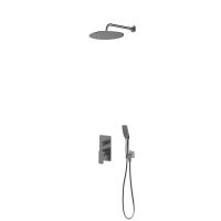 Oltens Hadsel zestaw bateria wannowo-prysznicowa podtynkowa z deszczownicą Vindel i słuchawką 1-funkcyjną Tinde grafit 36042400