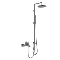 Oltens Hadsel zestaw prysznicowy z baterią wannowo-prysznicową ścienną grafit 36054400
