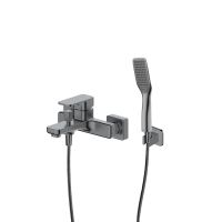 Zestaw Oltens Hadsel bateria wannowo-prysznicowa ścienna z kompletem natryskowym Tinde Hald grafit 36056400