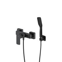 Zestaw Oltens Hadsel bateria prysznicowa ścienna z kompletem natryskowym Tinde Hald czarny mat 36057300