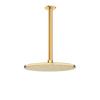 Oltens Atran deszczownica 22 cm okrągła z ramieniem sufitowym Aera złoty połysk 36084800