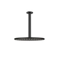 Oltens Atran deszczownica 22x22 cm okrągła z ramieniem sufitowym Aera czarny mat 36089300