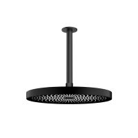 Oltens Vann deszczownica 26x26 cm okrągła z ramieniem sufitowym Aera czarny mat 36091300