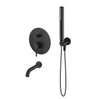 Zestaw Oltens Molle zestaw wannowo-prysznicowy podtynkowy czarny mat 36602300