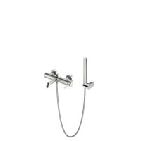 Zestaw Oltens Molle bateria wannowo-prysznicowa ścienna z kompletem prysznicowym Ume Gide nikiel 36634910
