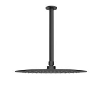 Oltens Vindel deszczownica 30 cm okrągła z ramieniem sufitowym Aera czarny mat 36081300